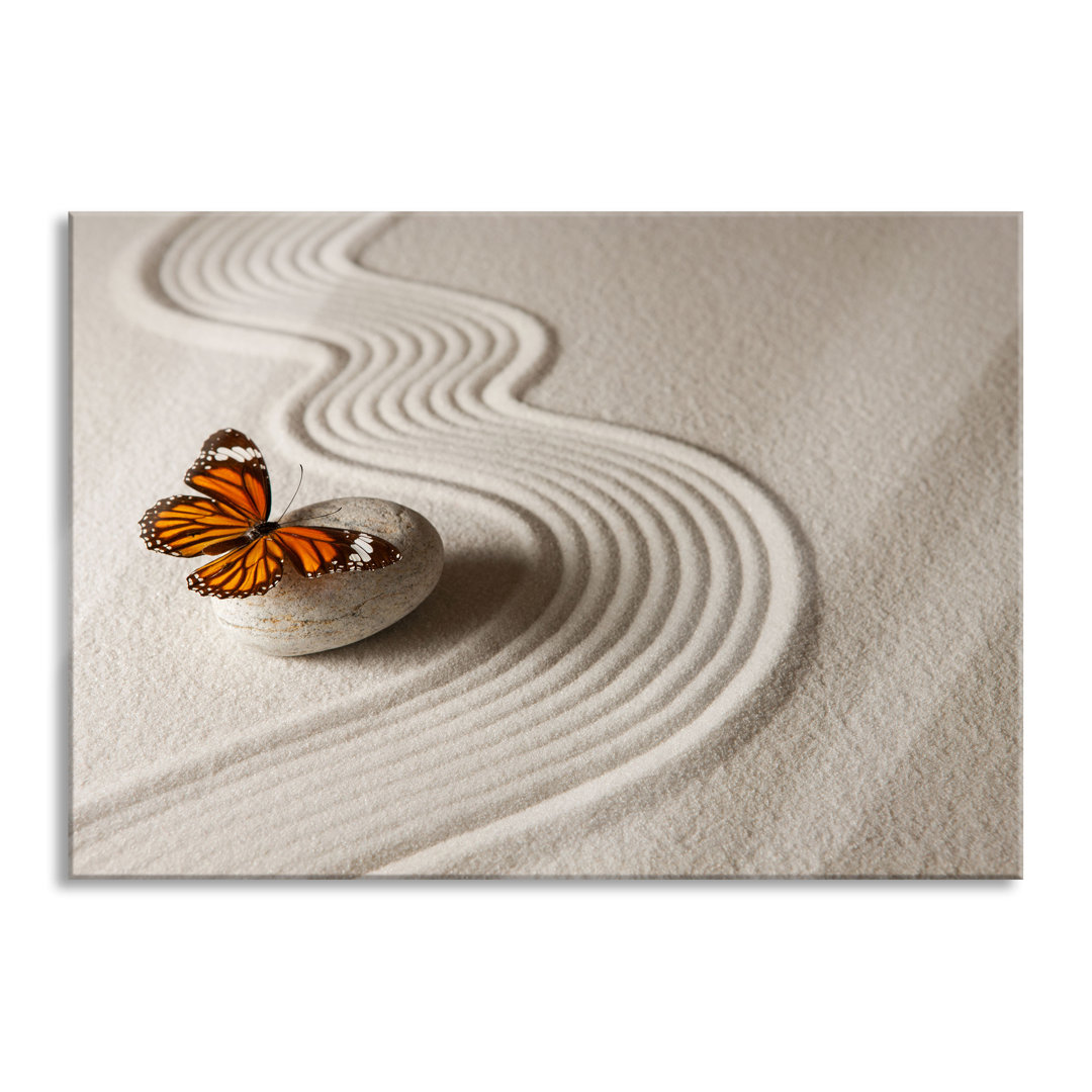 Glasbild Zen Butterfly