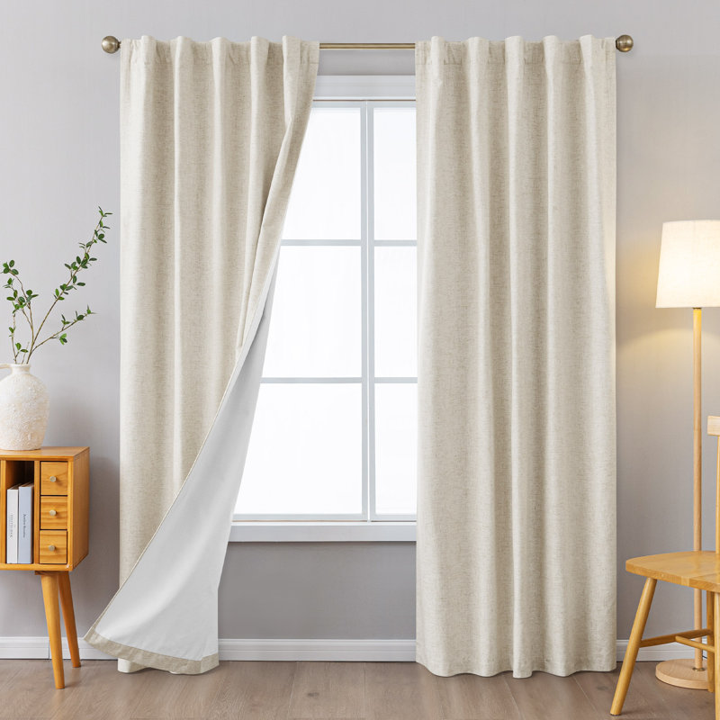 Paire de rideaux Vishrut, Lin lin, L 42 po x L 96 po