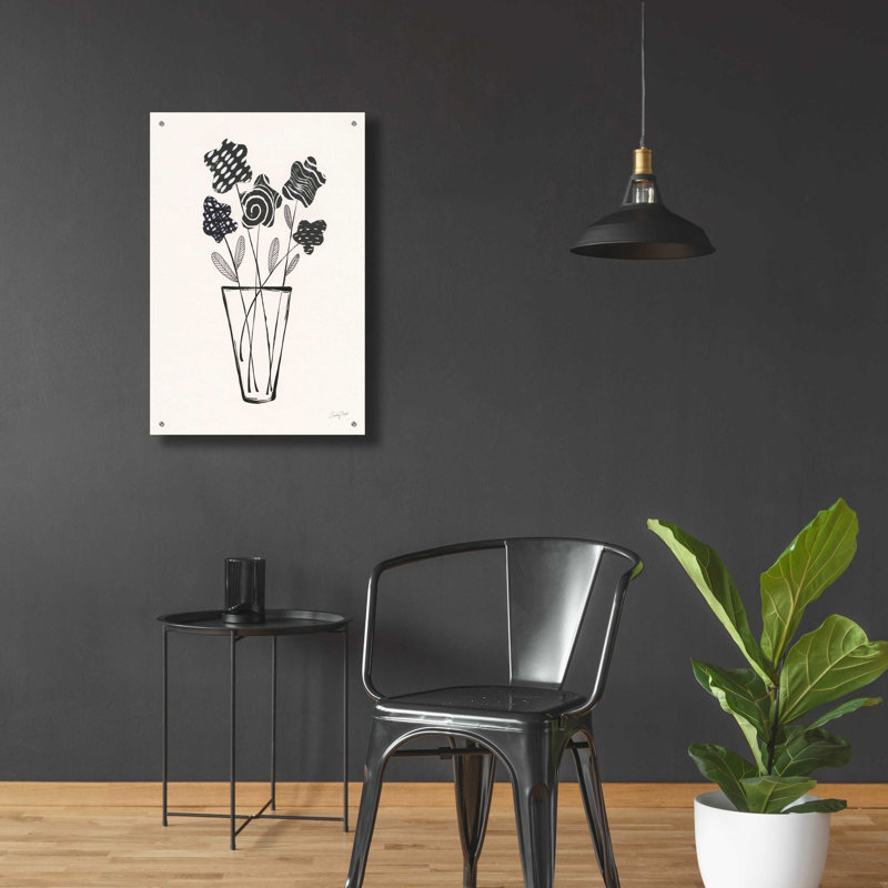 «Epic Art», Modern Floral II par Courtney Prahl, art mural en verre acrylique, H 36 po x l 24 po x P 0,2 po