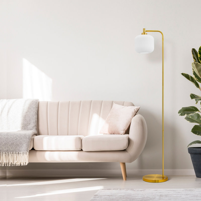 Lampe sur pied arquée 63 po Jacobson, Blanc