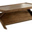 Hiraya Table basse rectangulaire en bois de chêne clair avec porte-revues en forme de V