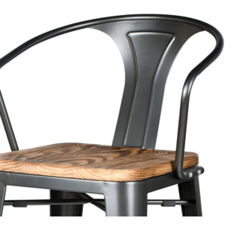 Nesbit Counter Stool with Metal Frame, Gunmetal, Counter Stool (26" Seat Height)