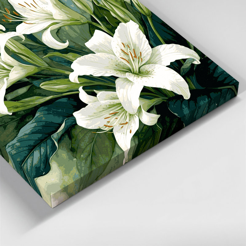 «Botanical Peace Lily», art mural sur toile, H 8 po x l 8 po