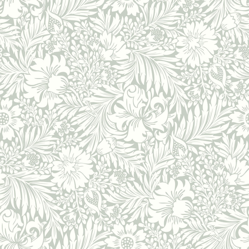 Papier peint adhésif moderne Acanthus, Gris clair