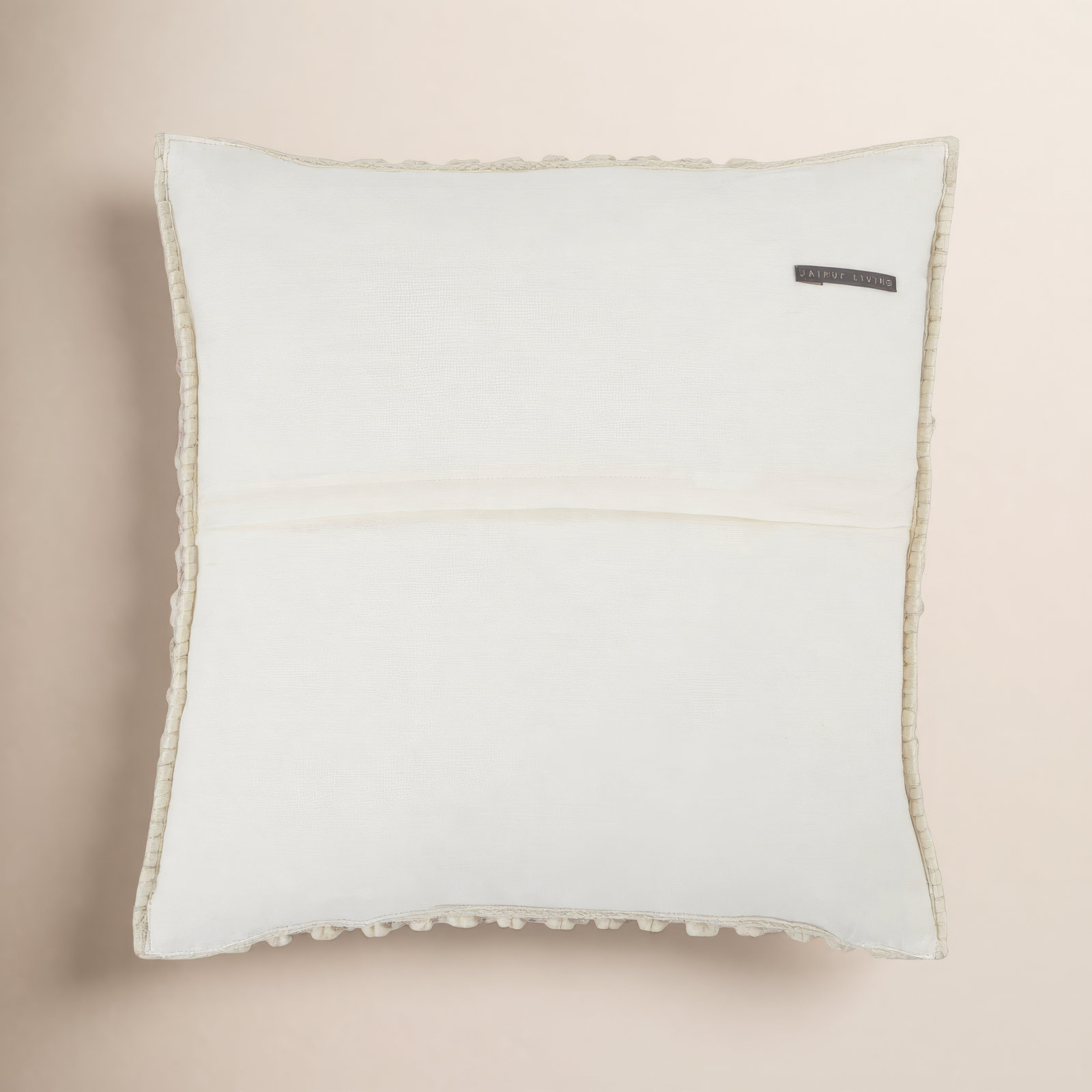 Toulon Embroidered Wool Throw Pillow, Light Taupe, Down