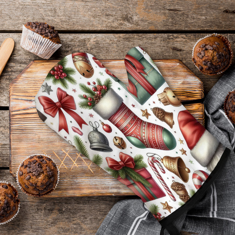 Christmas Sparkle Oven Mitt Cotton Twill