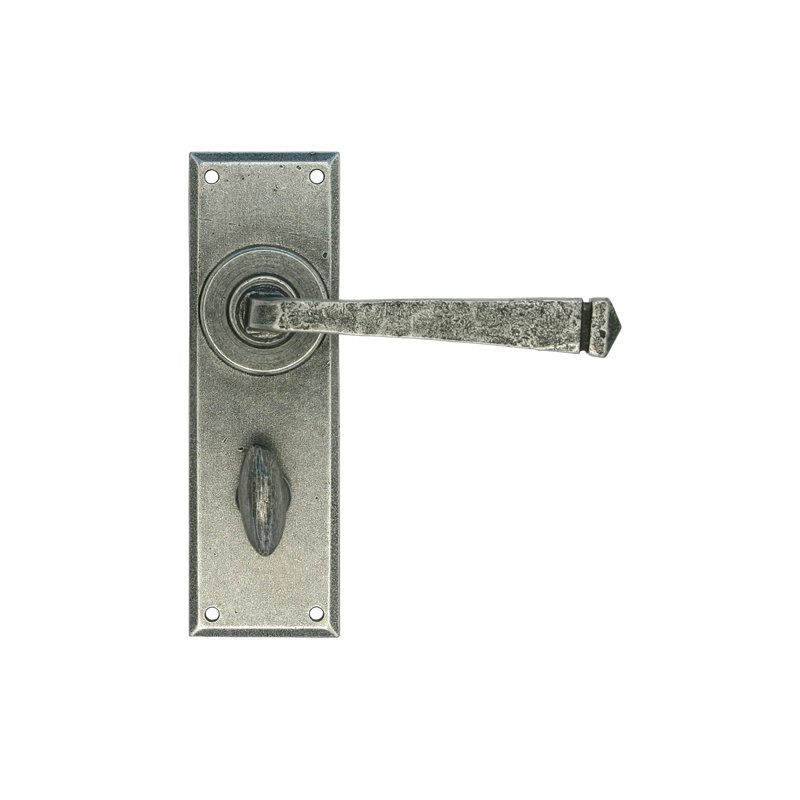 Avon Bathroom Door Handle, Pewter Patina