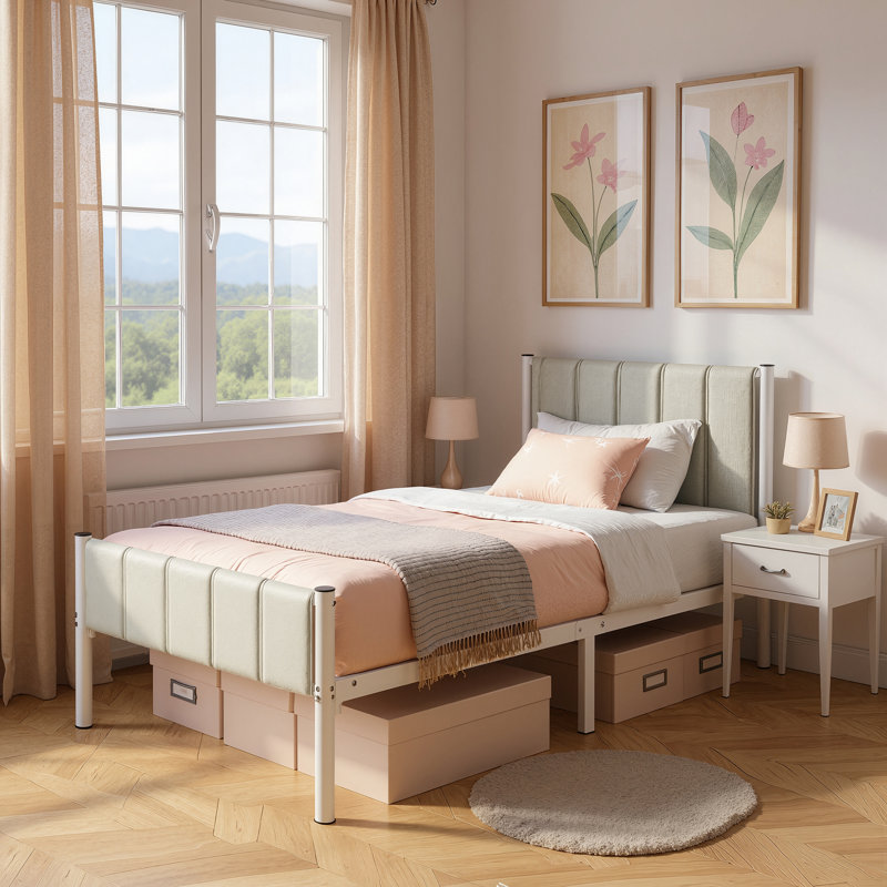 Bed, Twin, White