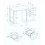 Bureau d'ordinateur, bureau personnel, ordinateur portable, installation à gauche, à droite, tiroirs de rangement, travail, contemporain, moderne-1742659663