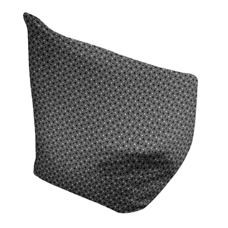 Sac de pois Leffel, H 27 po x l 30 po x P 25 po, Housse de pouf, Noir / Gris