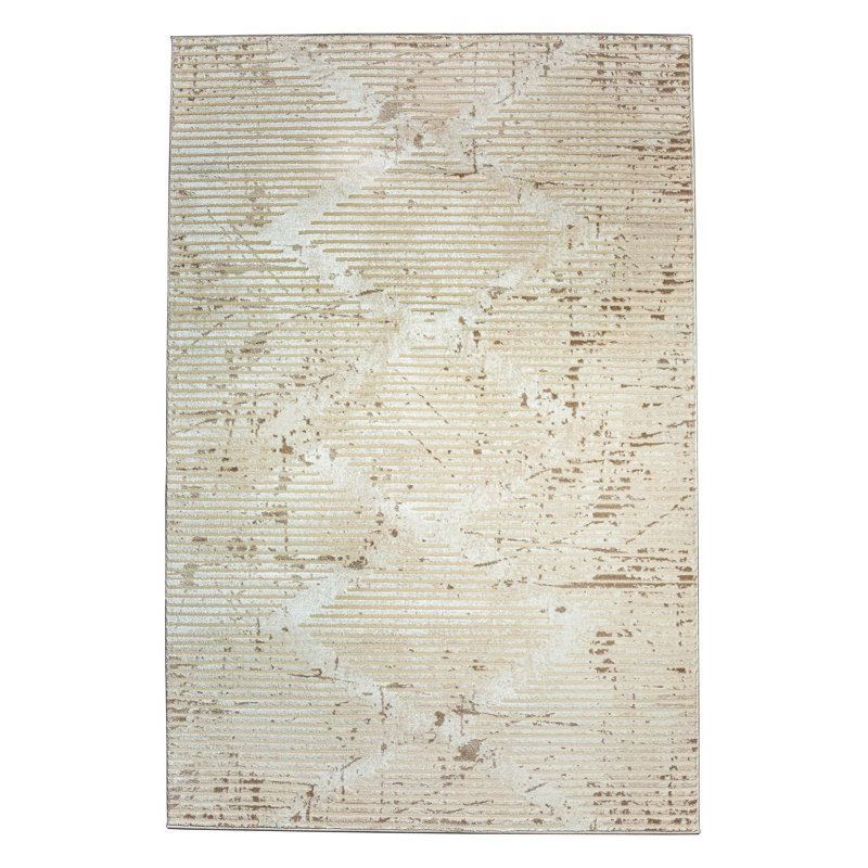 Tapis beige à motif géométrique Davide, Rectangle 7 pi 10 po x 10 pi 6 po