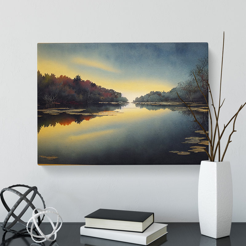 Sunrise Pond - Wrapped Canvas Print, 35cm H x 50cm W x 3cm D