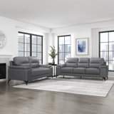 Dontario 2-Piece Genuine Top Grain Leather Living Room Set