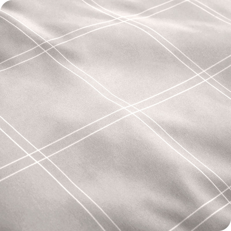Ensemble de draps en microfibre géométrique, Ensemble de draps pour très grand lit californien, Pierre / blanc