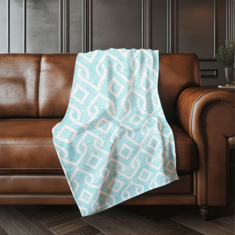 Jeté géométrique Addison Sherpa ASB621, Turquoise