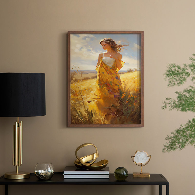 Reproduction encadrée WOMEN Series CMXCI - bois massif, H 30 po x l 24 po, Noyer