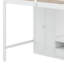 Structure de lit double pleine grandeur avec table de rangement basse, garde-robe et escalier de rangement-1168579770