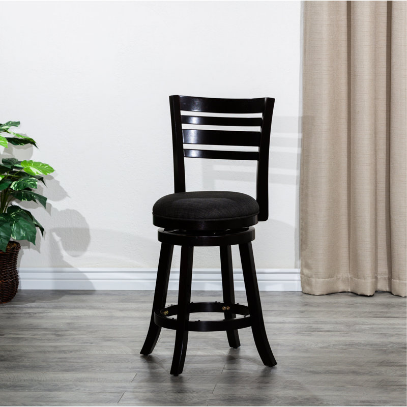 Tabouret de bar 30 po avec siège en tissu gris anthracite, décoration moderne en tissu, fabrication durable, Gris, Noir