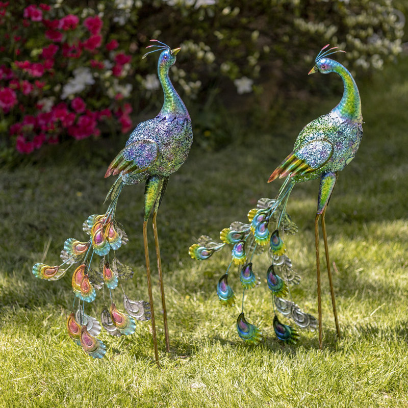 Ensemble de 2 statues de paon Padmini