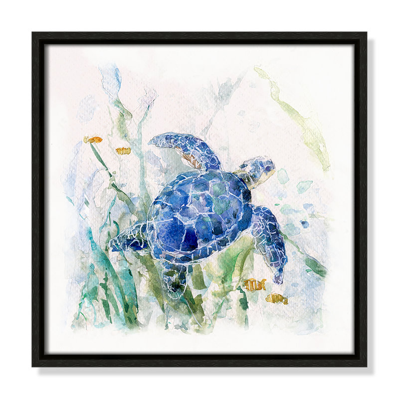 Collection Turtle Cove Turtle Cove I par Sally Swatland, Cadre espresso, H 13,5 po x l 13,5 po x P 2 po