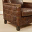Upholstered Top Grain Leather Armchair