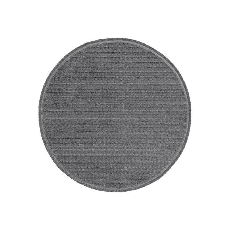Round Reyland Striped Machine Made Indoor / Outdoor Area Rug, Round 2'7"