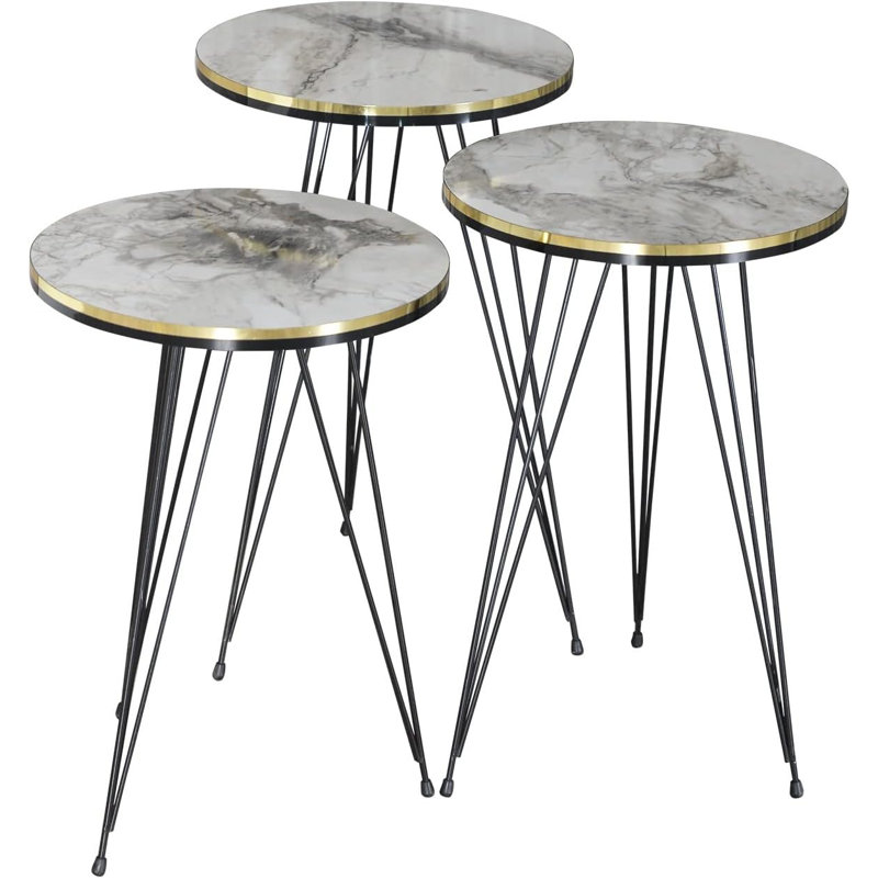 Encanto 14cm Console Table, White Marble