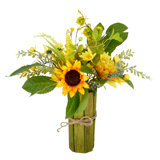 Tournesol artificiel 16 po dans un vase