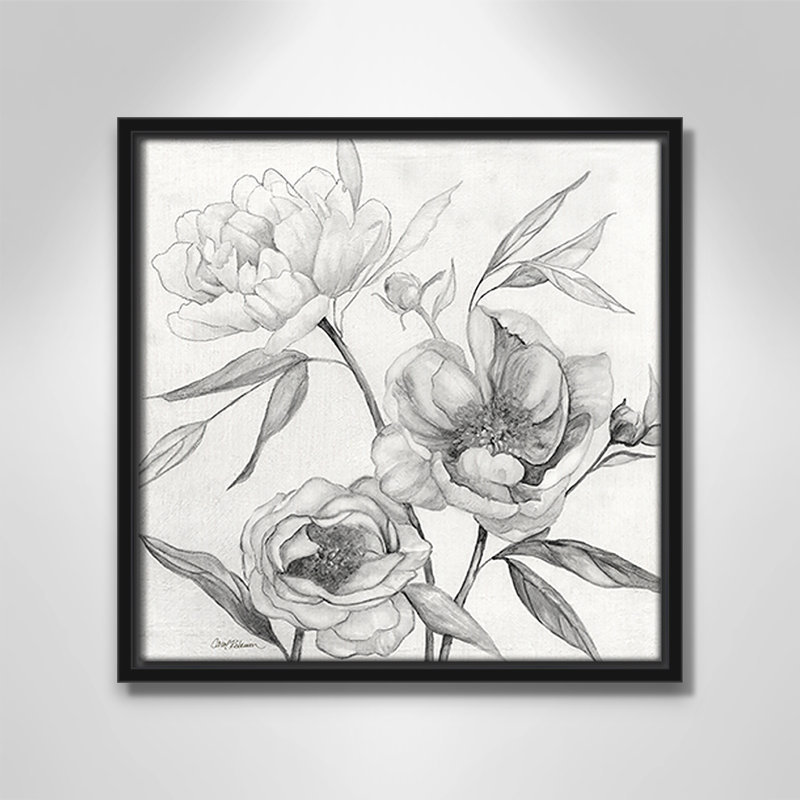Collection Linen Peony, H 13,5 po x l 13,5 po x P 2 po, Noir