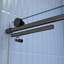 Porte de douche noire matte coulissante - Verre trempé de 5/16 po, 56-60 po x 74 po, excellente finition artisanale, 56 po, 60 po x 74 po, facile d'entretien-118139153