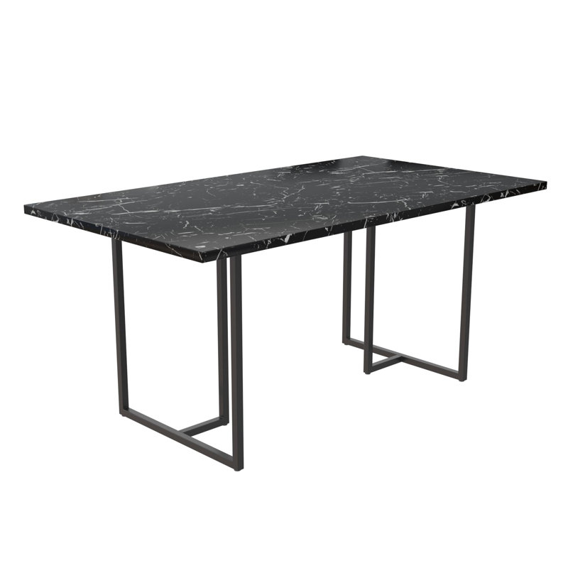 Capavella Metal Base Dining Table, Black, Black