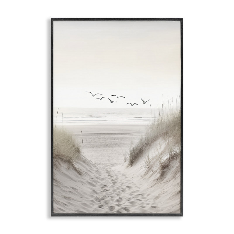 «Seagulls over Sandy Footprints», giclée encadrée, design par Decent Exposures, H 30 po x l 20 po