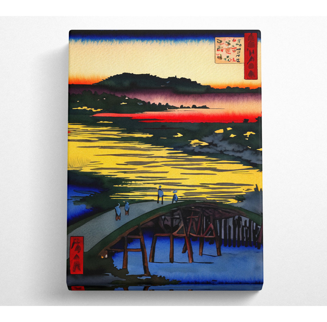 Hiroshige Sugatami Brücke - Kunstdrucke auf Leinwand