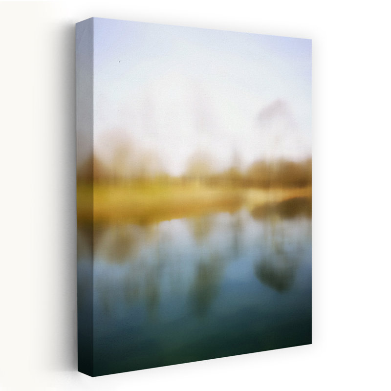 Art contemporain contemporain, paysage paisible, H 36 po x l 24 po