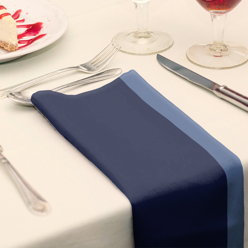 Memphis Striped Square Napkin, 10" W x 10" L, Basketball Navy/Basketball Blue/Basketball Yellow, Cotton Twill