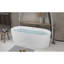 Baignoire autoportante autoportante linéaire en acrylique 59 po 59 po, acrylique blanc brillant, bonde chromée Pop-Up, certifiée Cupc