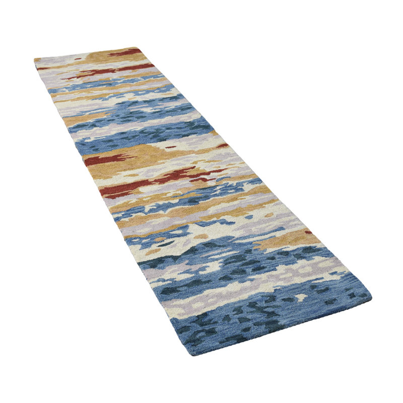 Hand Tufted Wool Eco-Friendly Area Rugs - Multicolor, Abstract Modern Design, High Pile Thick Handmade Anti Skid Area Rugs for Living Room, Bed Room