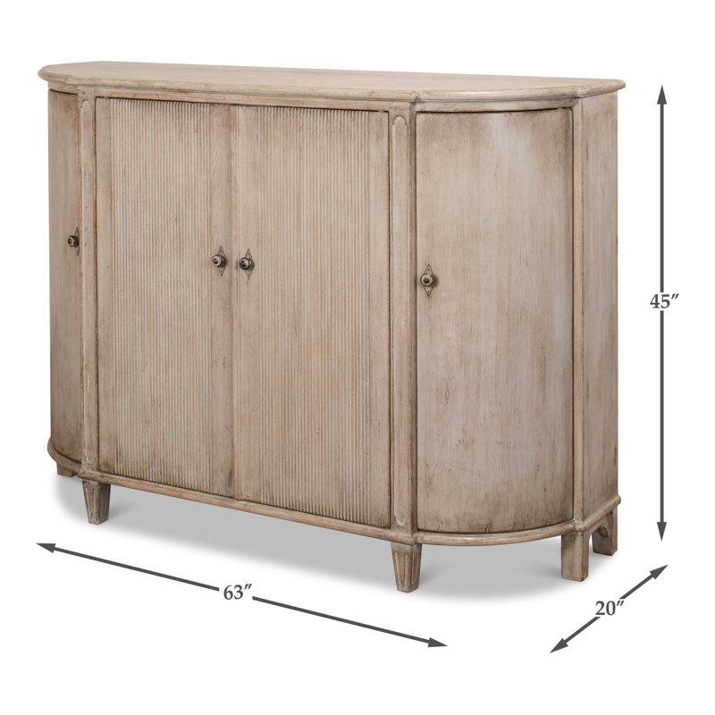 Brooks 63'' W Solid Wood Sideboard, Stone Gray