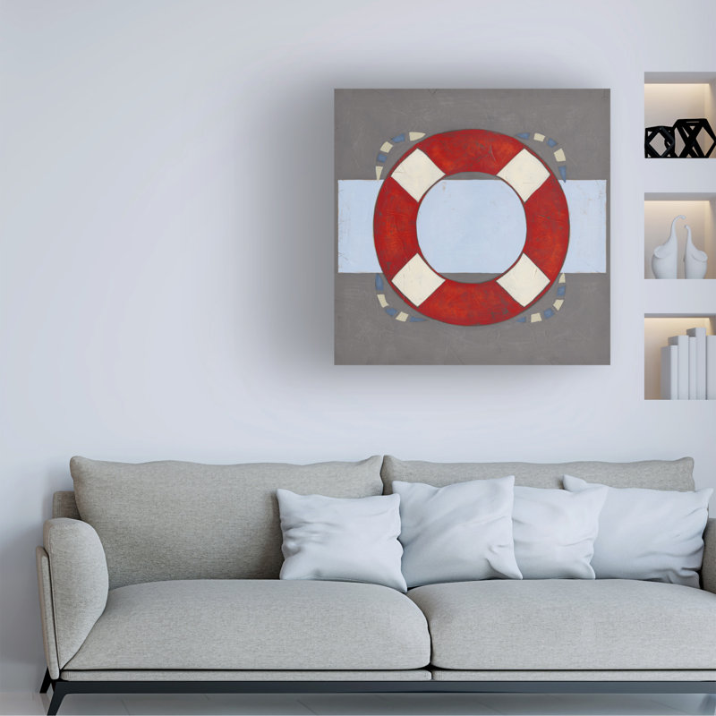 June Erica Vess Nautical Graphic II Canvas Art in Gray and Red