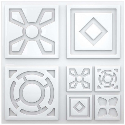 Gaia 19.68" x 19.68" Polystyrene Wall Paneling in White