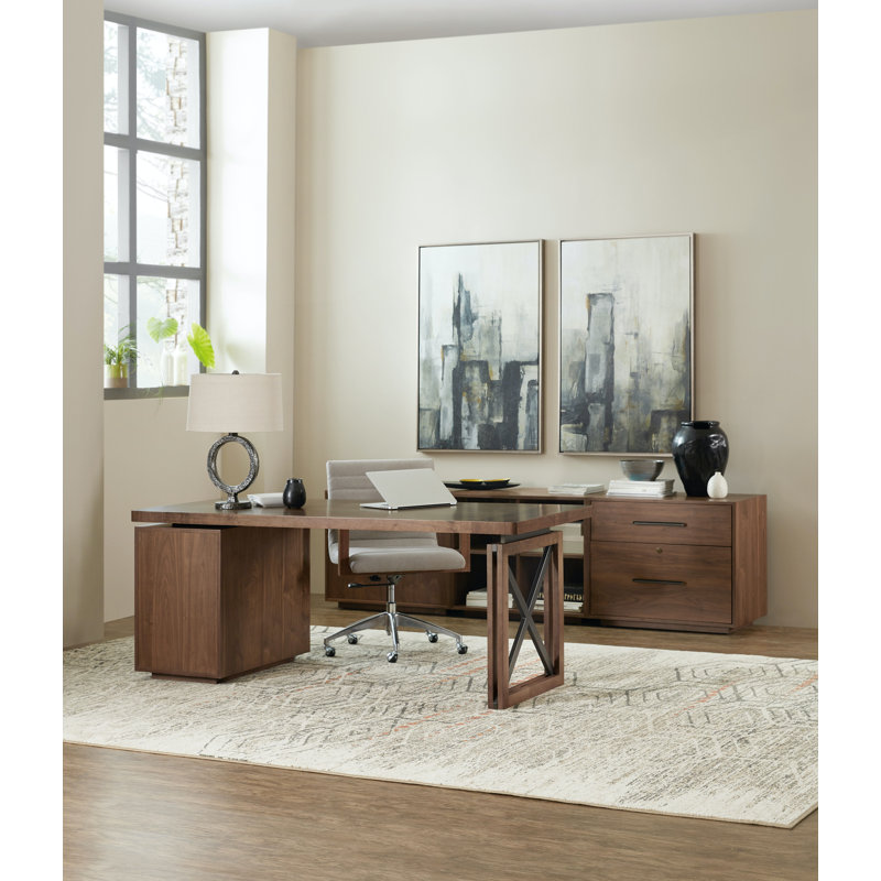 Elon Adjustable 2-Shelf Medium Wood Office Storage Cabinet