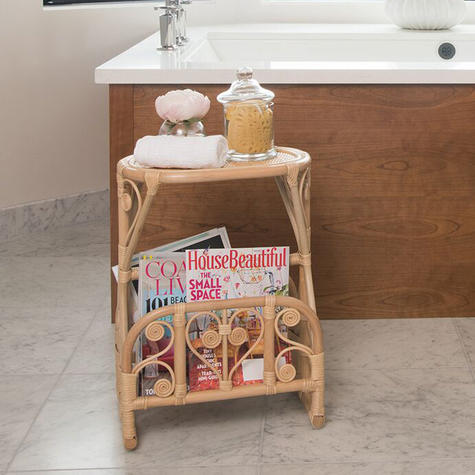 Patton Rattan Free Standing Magazine Rack, Natural