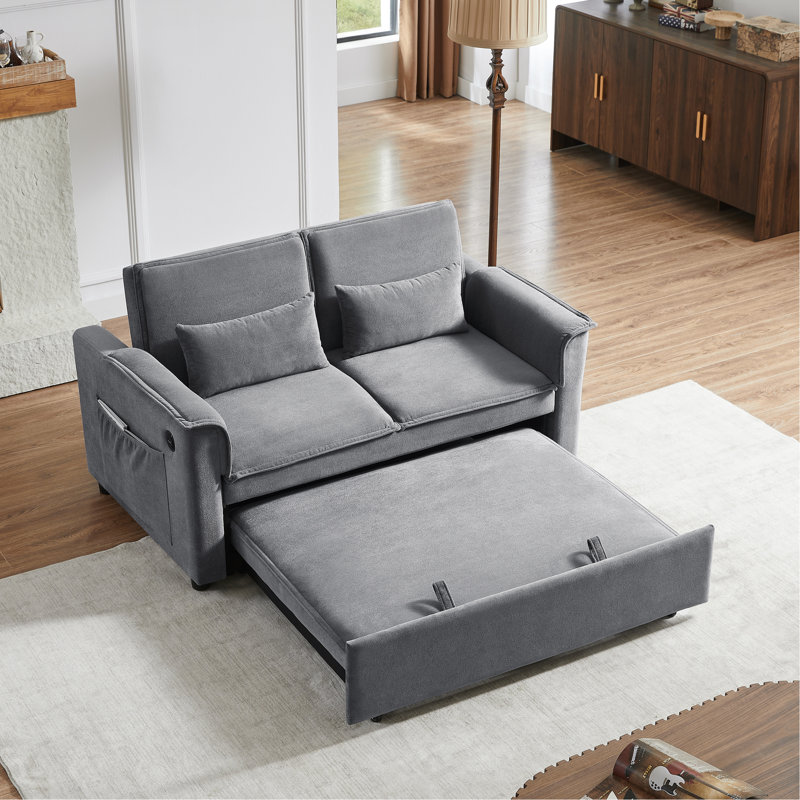 Canapé-lit convertible en tissu Modern, Grey