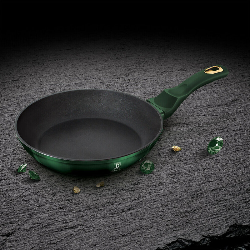Aluminum Non-Stick Frying Pan Set, Emerald Green
