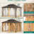 10'X13' Hardtop Gazebo, Galvanized Steel Aluminum Frame Double Roof with Curtains & Netting for Patio Backyard