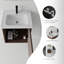 Ensemble de meuble-lavabo mural 20 po avec lavabo et portes à fermeture en douceur pour petites salles de bain-133397047-133397050