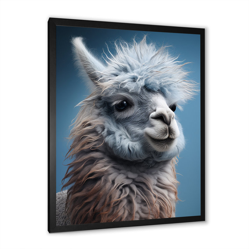 Alcapas Whispering II - animaux, art mural sur toile, H 32 po x l 16 po x P 1 po, Cadre photo noir