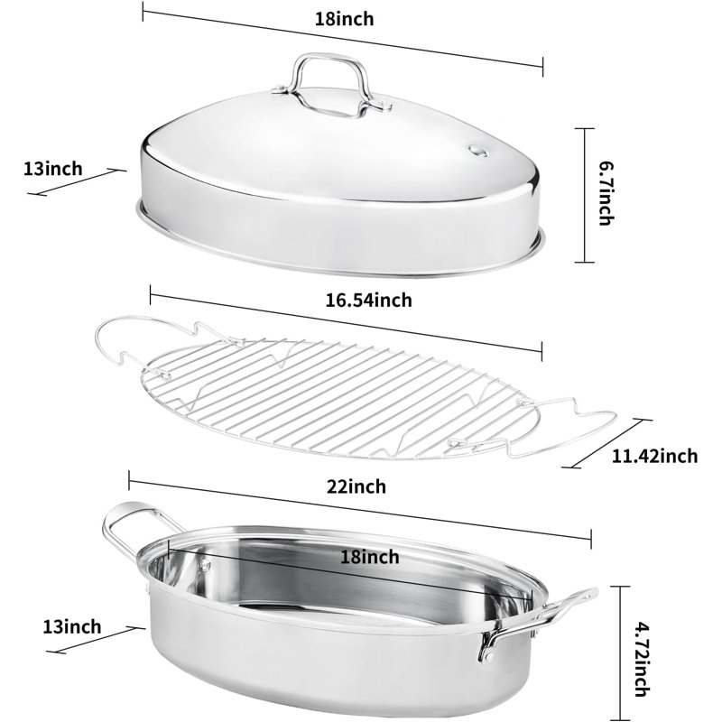 LUMARA HOME Stainless Steel Roasting Pan