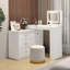 Bureau de coiffeuse avec miroir et lumières, table de coiffeuse avec plateau de table rabattable et tiroirs et tablettes de rangement-2126064570