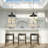 31In. Saddle Distressed Espresso Wood Bar-Height Barstool With Smoke Gray Fabric, 1PC-202586554-202586556